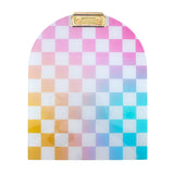 Ombre checkerboard patterned acrylic clipboard