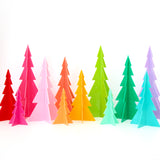 Lavender, coral, and yellow Acrylic Tree Set