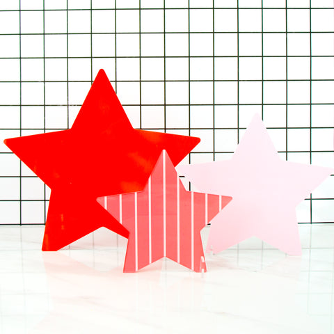 Red and pink Acrylic Star Decorations
