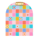 Retro daisy patterned acrylic clipboard