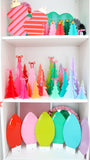 Lavender, coral, and yellow Acrylic Tree Set
