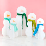 Acrylic Snowmen - blue green Set