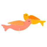 Acrylic coral and yellow birds