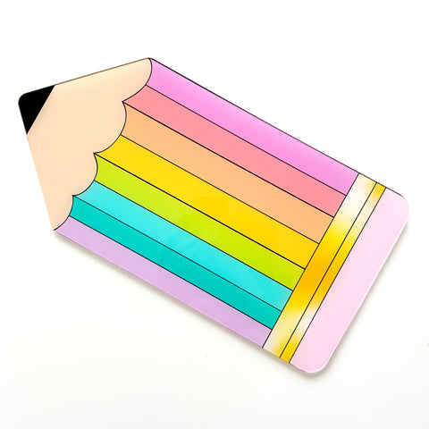 Acrylic Rainbow Pencil Charcuterie Board or dry erase board