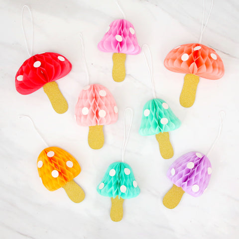 Honeycomb Mushroom Ornaments