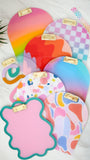 Rainbow arch patterned acrylic clipboard