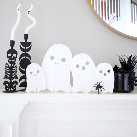 White Acrylic Ghost set of 4