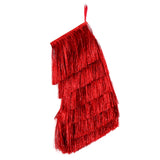 Red Tinsel Fringe Christmas Stocking