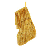 Gold Tinsel Fringe Christmas Stocking