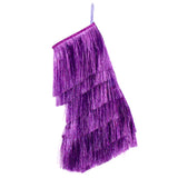 Purple Tinsel Fringe Christmas Stocking