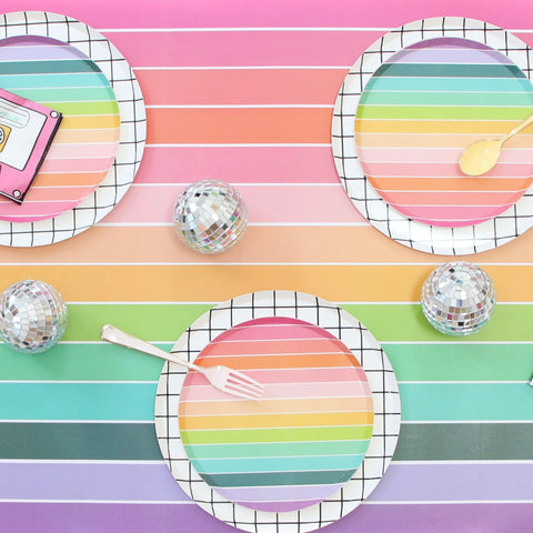 Rainbow stripe table runner