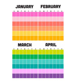 Rainbow stripe wall calendar