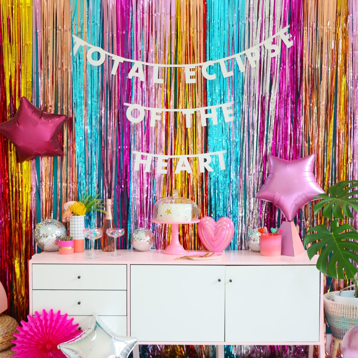 Rainbow Mylar Streamer Curtain backdrop – Kailo Chic