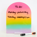 Rainbow ombre dry erase standing memo board