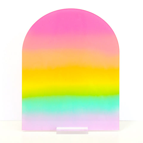 Rainbow ombre dry erase standing memo board