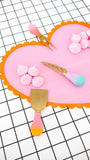 Orange and pink scalloped heart tray