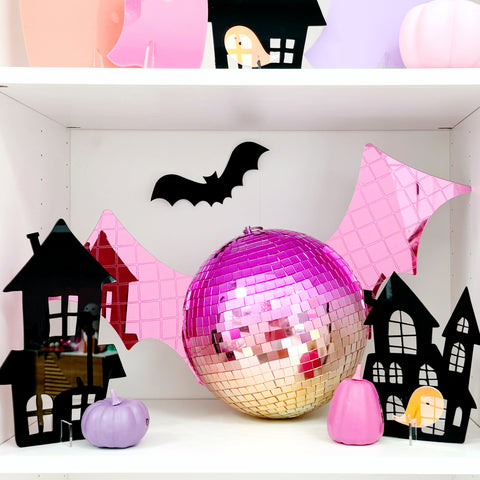 Pink and gold bat disco ball - 10”