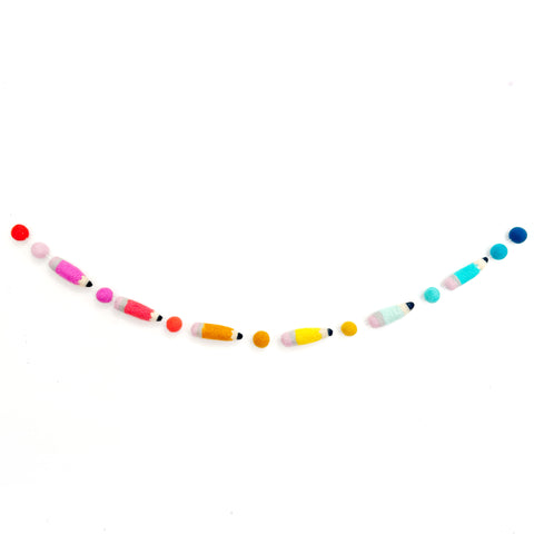 Colored Pencil Felt Garland
