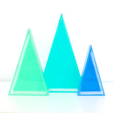 Blue Set Acrylic Triangle Christmas Tree Decorations