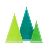 Green Set Acrylic Triangle Christmas Tree Decorations