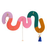 Striped squiggle acrylic wall hooks