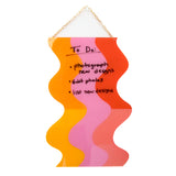 Wavy Geo hanging acrylic dry erase memo board