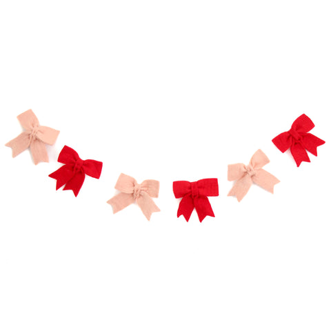 Red and Pink Bow Felt Garland