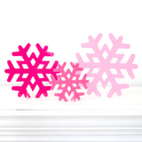 Pink Acrylic Snowflakes