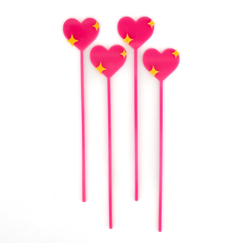 Emoji Heart drink Stirrers