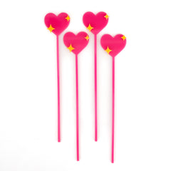 Emoji Heart drink Stirrers