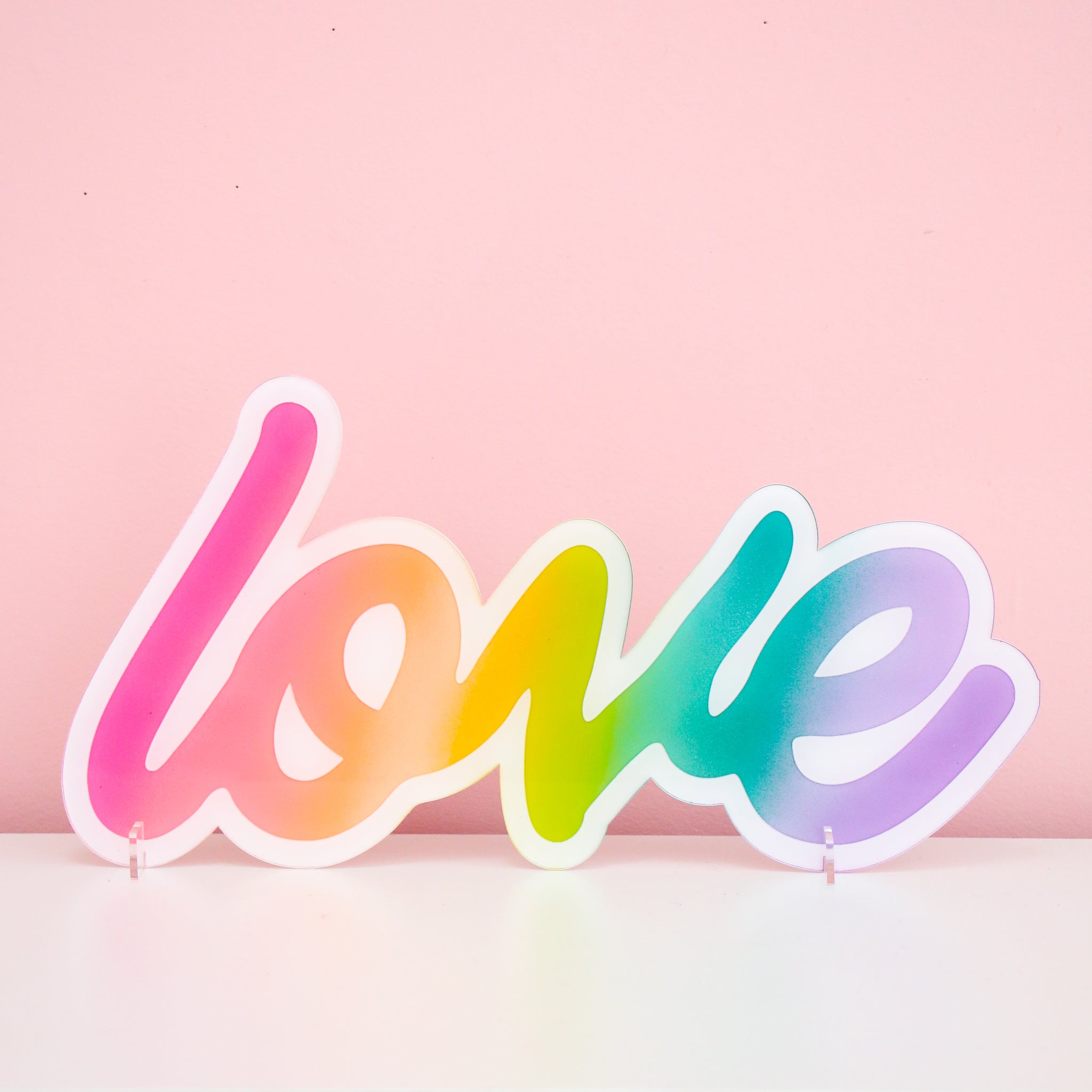 Rainbow Gradient Love Acrylic Decor Sign – Kailo Chic