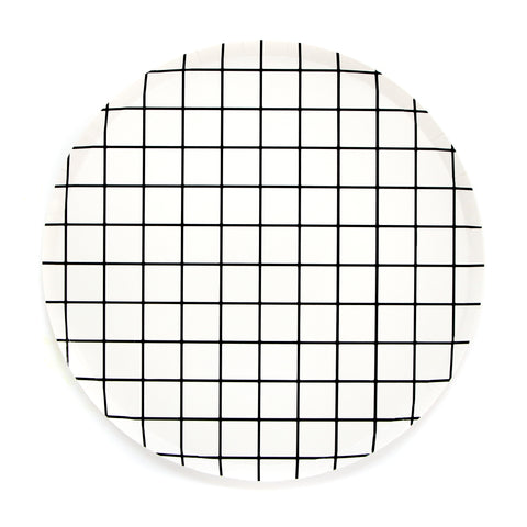 Black and White Grid Paper Plate
