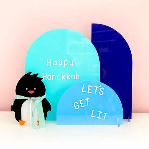 Acrylic Hanukkah Decor Sign Set of 3