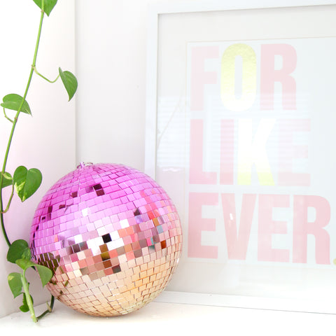 Gold and Pink Gradient Disco Ball  - 10"