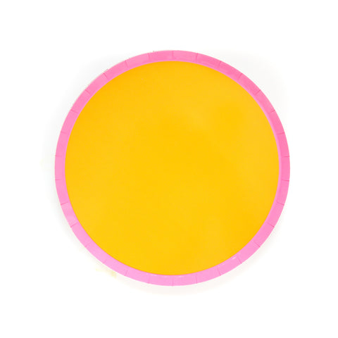 Yellow and Pink Color Blocked Paper Plate