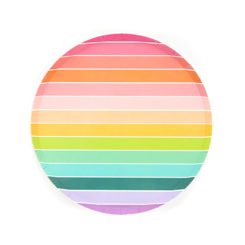 Rainbow Stripe Paper Plate