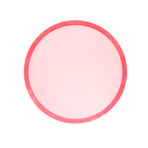 Pink and Strawberry Color Blocked Paper Plate