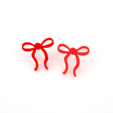 Mini Acrylic Bow Stud Earrings