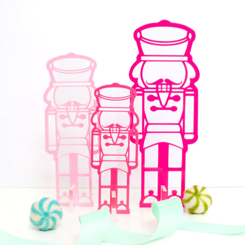 Pink Acrylic Nutcracker Set of 3