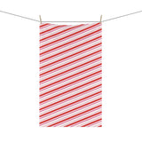 Red Candy Cane Striped Christmas Tea Towel