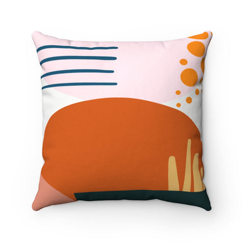 Rust and Blush Abstract Geometric Throw Pillow
