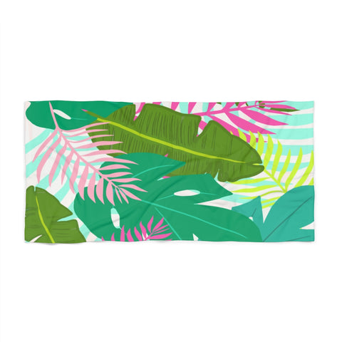 Tropical Palm Leaf Beach Towel