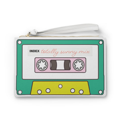 Totally Sunny Cassette Tape Faux Leather Clutch Bag