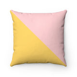 Pink and Yellow Color Block Throw Pillow