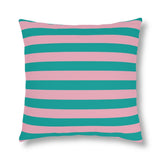 Teal and Pink Stripe Outdoor Pillows