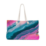 Pink and Navy Marble Summer Tote Bag