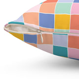 Pastel Grid Throw Pillow