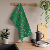 Green Confetti Christmas Tea Towel