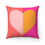 Color Blocked Heart - Square Pillow Case - No Insert