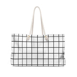 Black and White Grid Summer Tote Bag